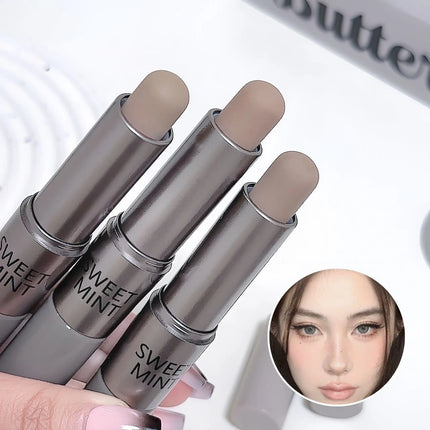 Double-ended Moisturizing Matte Concealer Contour Stick Smooth Lasting 3D Nose Shadow Waterproof Face Bronzer Contour Makeup