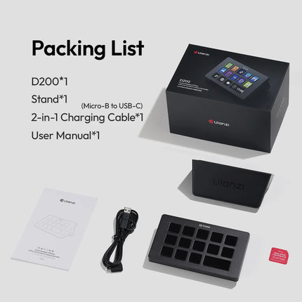 Ulanzi D200 Live Streaming Controller 13 LCD Keys for Vlog Content Creation Photo Video Editing Gaming Office Work