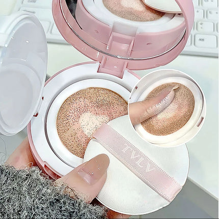 3-In-1 Air Cushion Compact Cream Hydrated High Coverage Foundation Natural Isolate Brighten Concealer BB Cream KoreanMakeup Base