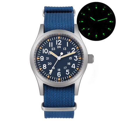 Militado ML05 Vintage Watch VH31 Sweep Second Movement Domed Sapphire Crystal With High Clear AR Coating Luminous 38mm Watches