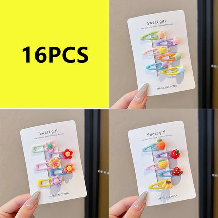Children Cute Cartoon Flower Fruit Rubber Bands Hairpins Girls Lovely Hair Clips Kids Hair Bands Hair Accessories Gift