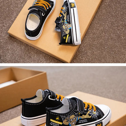 Marvel Kids' Casual Cartoon Canvas Shoes Fashion Spring Outdoor Shoes For Children Breathable Anti-slip Red Khaki Size 26-37
