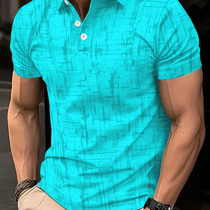 2026 Summer New Style Men's Short-Sleeved Polo Shirt - Street Casual Fashion Comfortable Breathable 3D Pattern Print