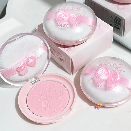 Wish Bow Cute Blusher Lasting Not Easy to Fly Powder Pink Blush Face Brighten Shading Rouge Rubor Korean Dupes Makeup Cosmetics