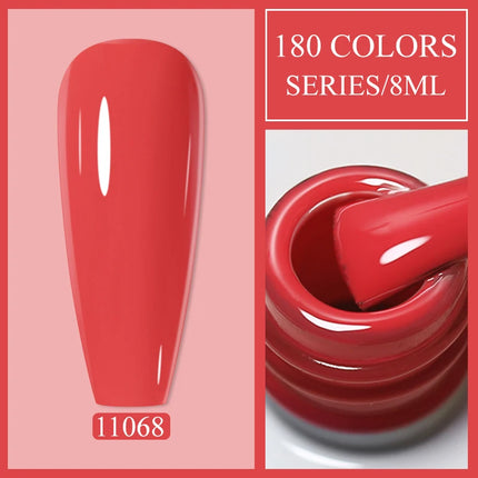 Parkson 8ml HEMA TPO FREE Color Gel Nail Polish Nude Pink Red Green Collection Nail Gel Polish Glitter Soak Off UV LED Gel