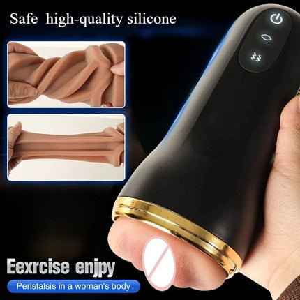 Automatic Male Masturbation Cup 3D Realistic Vaginal Penis Vacuum Trainer Pocket Pussy Vibrator Blowjob Dicks Pump Men Sex Toys