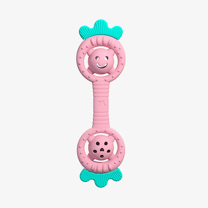 Baby bite glue anti eating hand tool, water boiling grinding tooth stick, silicone strawberry teddy bear, ringing toy