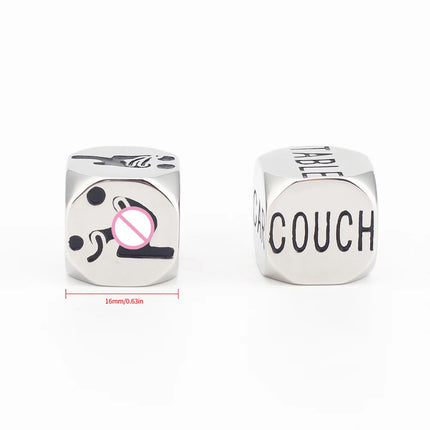 High Quality Stainless Steel Sex Position Dice 6 Sides Erotic Posture Adult Games Sex Dice Flirting Sex Toys for Couples Gifts