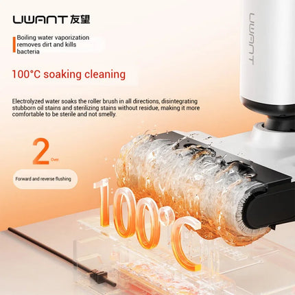 UWANT Wireless floor scrubber Cloud 2.0 Pro, 23000Pa Suction/Real-time Electrolytic Water Sterilization/Self-cleaning & Drying