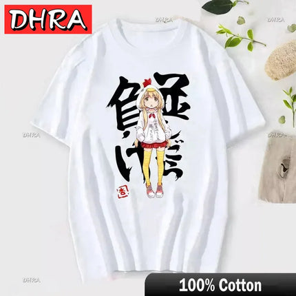 If You Work You Lose Anzu Futaba Version T-Shirt Cute Kawaii Anime Jirai Kei Tshirt Danshi Tees for Men Funny Cartoon Otaku Tops