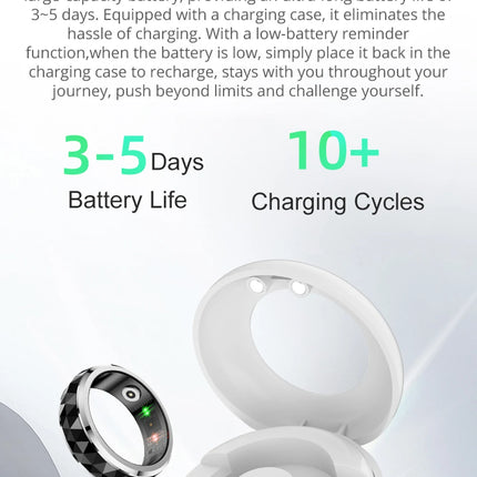 2024 COLMI R11 Smart Ring, Fidget Spinner Anxiety Relieve Ring with Charging Case for Men, Health Sleep Monitor, 5ATM Waterproof