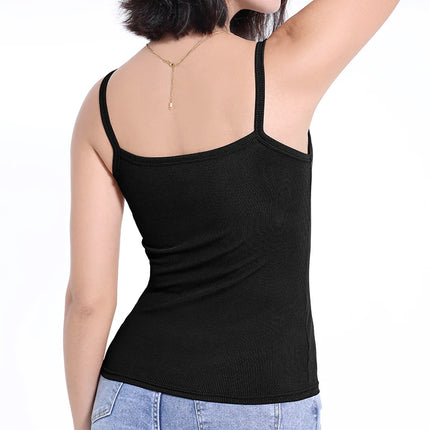 3/6 Pcs Ladies' Summer Korean Version Of Suspender Vest With Solid Color Foundation Joker Sexy Suspender Top Slim And Thin Teen