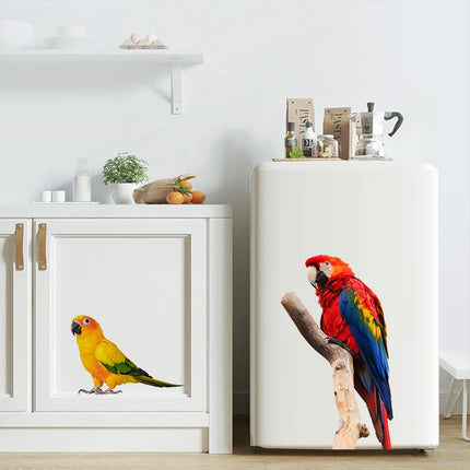C206# Beautiful Parrot And Hummingbird Hand Painted Bird Sticker For Home Decoration Toilet Sticker