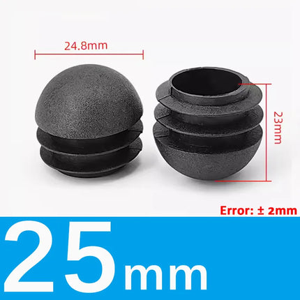 Black/White Plastic Round Pipe Plug Tube Non-Slip Chair Leg Foot Dust Cover Domed End Caps Floor Protector Pad Dia 13mm-40mm