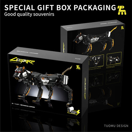 Technical Electric Mechanical Leopard Model Animal Series Building Bricks Creative Technical MOC AModel Gift for Children Adult