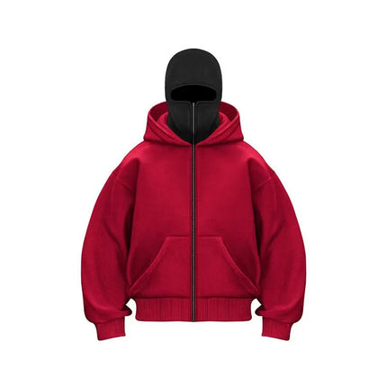 Men's and Women's Berets - Rock Style - Fall/Winter Collection - New Product - Double-Layered Hooded Sweatshirt - Zipper Jacket