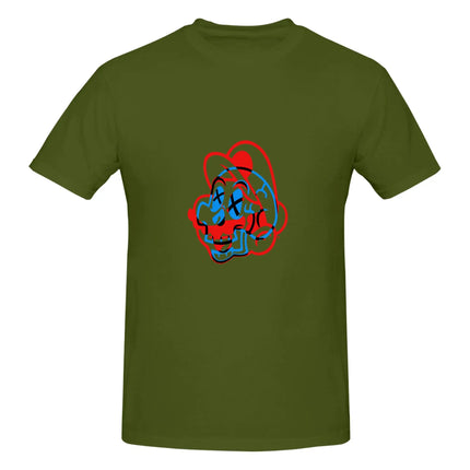 Funny Skull Mario  Men's Printed T-Shirt Unisex T shirtTshirt