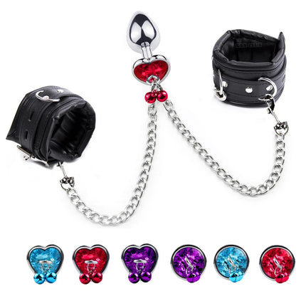Thierry High-quality Anal Plug to Wrist Bondage Kit Bdsm Restraints Fetish Handcuffs Adult Games Product Sex Toys for Women Men