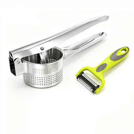 Potato Masher Kitchen Gadget Food Grade Stainless Steel Crusher Fruit and Vegetable Juicer Ergonomic Comfort Handle