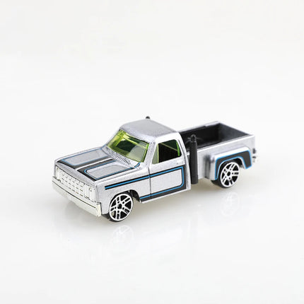 (Boxed) 1/64 Modified Sports Car/Pickup Truck Diecast Toy Set, 6 pieces, die-cast metal, boy's toy, sliding model, no pullback.