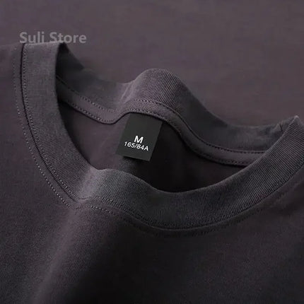 600g Heavy-duty Cotton Short Sleeved T-shirt for Men's Fashion Pure Cotton Thickened Short Sleeved Half Sleeved Tee
