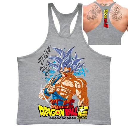 New Goku Men's Tank Top 100%Cotton Vest Japanese Anime Dragon Ball Quick - Dry Sleeveless Singlets Fitness Muscle Building top
