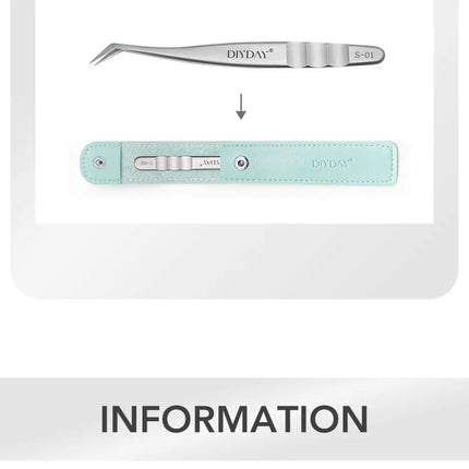 DIYDAY Eyelash Extension Tweezers Stainless Steel Eyebrow Precision Tweezers Fiber Tip Volume Isolation Lashes Extension Tweezer