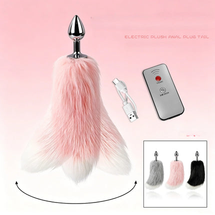Wireless Remote Control Fox Tail Metal Anal Plug Vibrating Tail Butt Plug Vibrator For Women Dildos Stimulator Adult Sex Toys