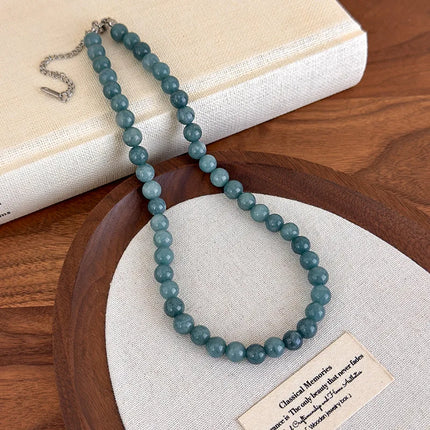 Trendy Simple Colorful Natural Stone Bead Choker Necklace 2026 Fashionable Aesthetic Accessory Accessories For Women
