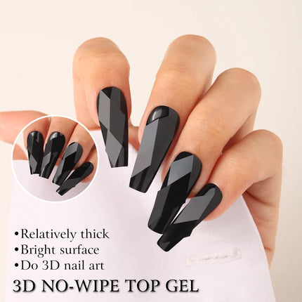 MSHARE 3D Top Coat Gel 50ml 5 IN 1 Rhinestones No Wipe Water Drop UV/LED Soak Off Gel for Nail Art & Extensions