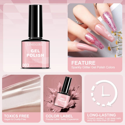 LIMEGIRL 8ML Nail Gel Polish Nail Supplies Vernis Semi Permanent Nail Art Manicure Soak Off LED UV Gel Nail Varnishes