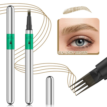 Hellokiss Waterproof Eyebrow Pen, Microblading Eyebrow Pencil With 4 Split Head, Natural Looking Brows Makeup ( 5 Colors)