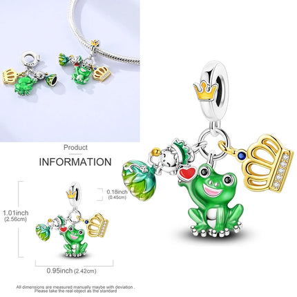 New 925 Sterling Silver Cactus Four Leaf Clover Charm Spring Green Series Bead Pendant For Original Beads Bracelet DIY Jewelry