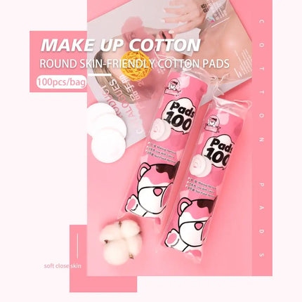 100pcs Cotton Pads Round Make-Up Cotton Soft Make Up Nail Polish Remover Makeup Remover Pads Disposable Clean Cotton for Face