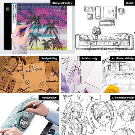 A3/A4/A5 Three Level Dimmable Led Light Pad Drawing Board Pad Tracing Light Box Eye Protection Easier for Diamond Painting