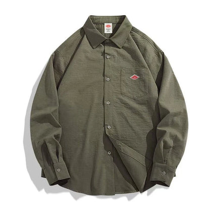 Korean Style Summer With Pocket Embroidery Button Down Tee high quality Men's Women Casual Long Sleeve Shirt Fashion couple Tops