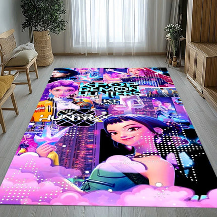 K-Pop Demon Hunters Golden Saja Boys Living Room Non-Slip Area Rug Soft Carpet for Bedroom Playroom Sofa, Home Decor Doormat