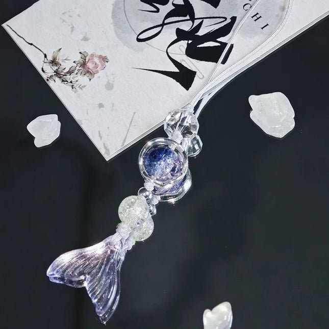 Game Love And Deepspace Rafayel Cosplay Couple Phone Chain Fish Tail Pendant Keyring Bag Keychain Jewelry Prop Accessories Gift