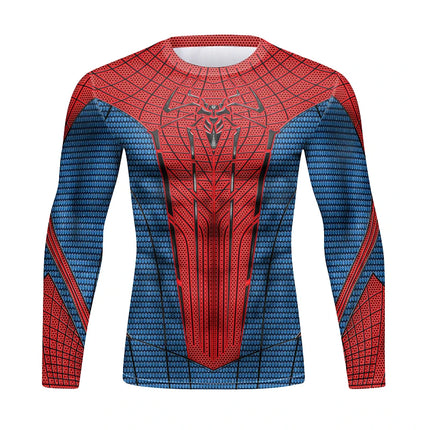 Gym Compression Shirts for Men Long Sleeve Comics Spider Cosplay T-Shirt Marvel Top Elastic Fitness Sportwear Halloween Clothes
