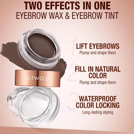 O.TWO.O Eyebrow Pomade 2-in-1 Brow Gel Wax Waterproof Long Lasting Creamy Texture Eye Brow Tint Enhancer Cosmetic Makeup