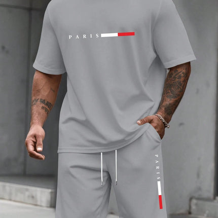 Men's Tracksuit 2 Piece O-neck Short Sleeve Shirt Shorts Set Men's Running Suit Plus Size T shirts Man Clothing Summer T-shirt