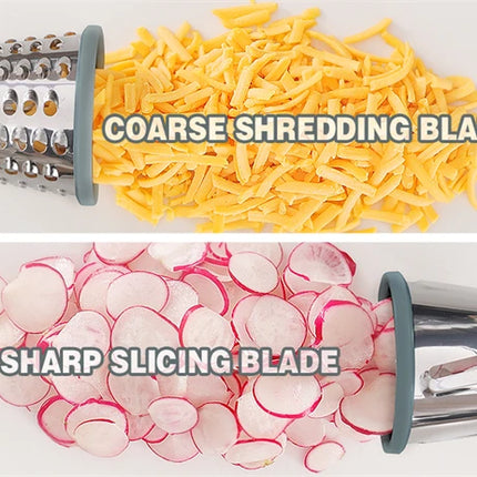 LMETJMA 3 in 1 Rotary Cheese Grater Versatile Manual Vegetable Slicer Peanut Nuts Grinder Cheese Vegetable Shredder Clear JT242