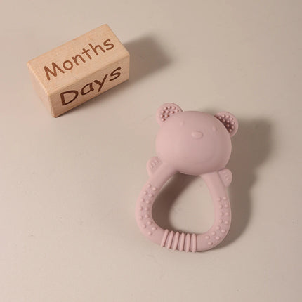 Hot Sale Cute Bear Baby Rattle Silicone Teether 0-1 Year Toy