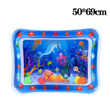 Large Pet Water Sensory Mat Inflatable Sea Animal Design Playmat for Dogs Cats Thickened Splash Proof Activity Toy with Fishes