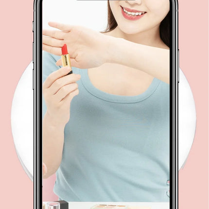 Ring Light Phone Selfie Stick LED Clip-on Rechargeable Round Lamp Live Stream for Smartphone Laptop IPad IPone