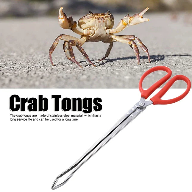 Durable Seafood Hand Tool Stable  Multifunction Stainless Steel Crab Tongs Eels Clip Long Handle Kitchen Anti Slip