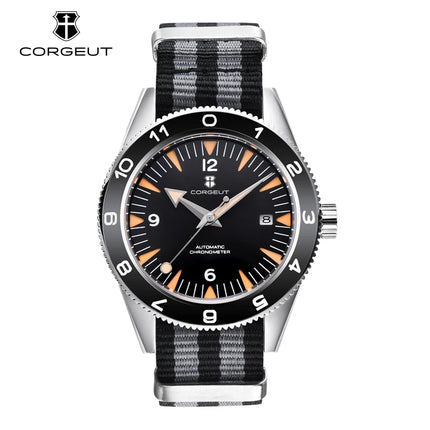 41MM Sapphire Glass 100m Waterproof Japan  Automatic Luminous Mens Watch Nylon Strap