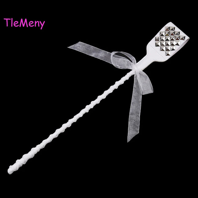 White Leather Bow-Knot Palm Clap Spanking Paddle Whips Fetish Slave BDSM Spank Flogger Fantasy Couples Sexy Adult Games Cosplay