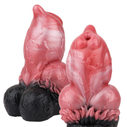 FAAK Silicone Fantasy Dog Knot Male Masturbator Pocket Pussy Stroker Open-ended Penis Stimulator Sex Toys For Men Couple