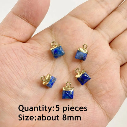 Blue Lapis Lazuli Pendant Gems Cross Hand Oval Shape Natural Stone Lapis Lazuli Charms for Jewelry Making Necklace DIY Bracelet